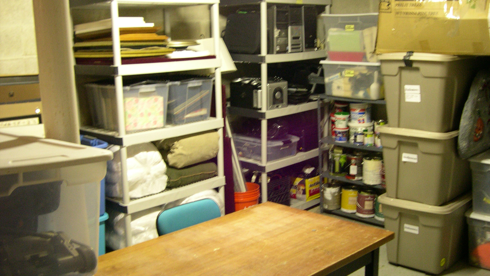 Basement Storage Room Organizing